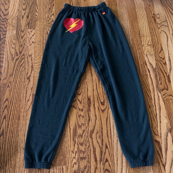 Aviator Nation Pants - Aviator Nation Bolt Heart Sweatpants XS NWOT